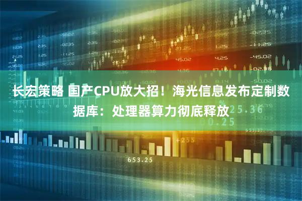 长宏策略 国产CPU放大招！海光信息发布定制数据库：处理器算力彻底释放